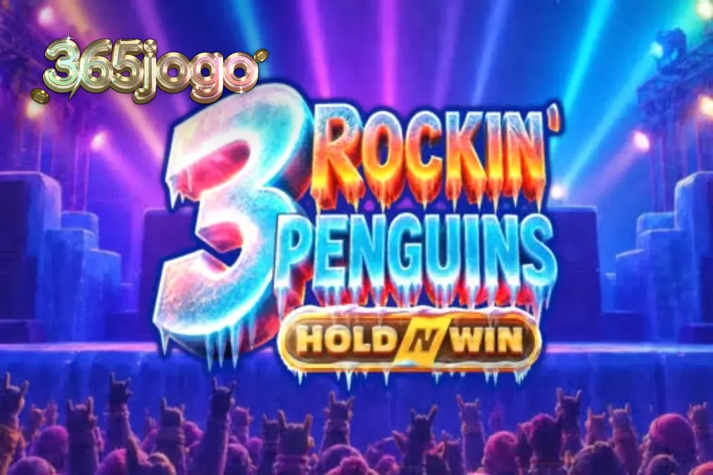 O trio de pinguins músicos no palco de 3 Rockin' Penguins da AvatarUX